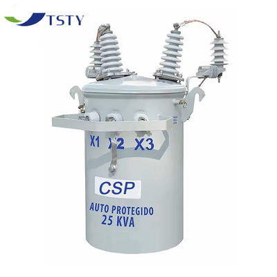 ترانسفورماتور پر از روغن - تضمین شده 60 هرتز 23kV 230V / 460V 50kVA ترانسفورماتور نصب شده به قطب تک فاز
